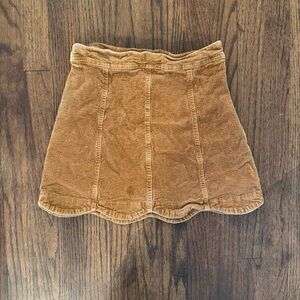 Altar’d State Corduroy Rust Colored Mini Skirt Scalloped Hem Size Small